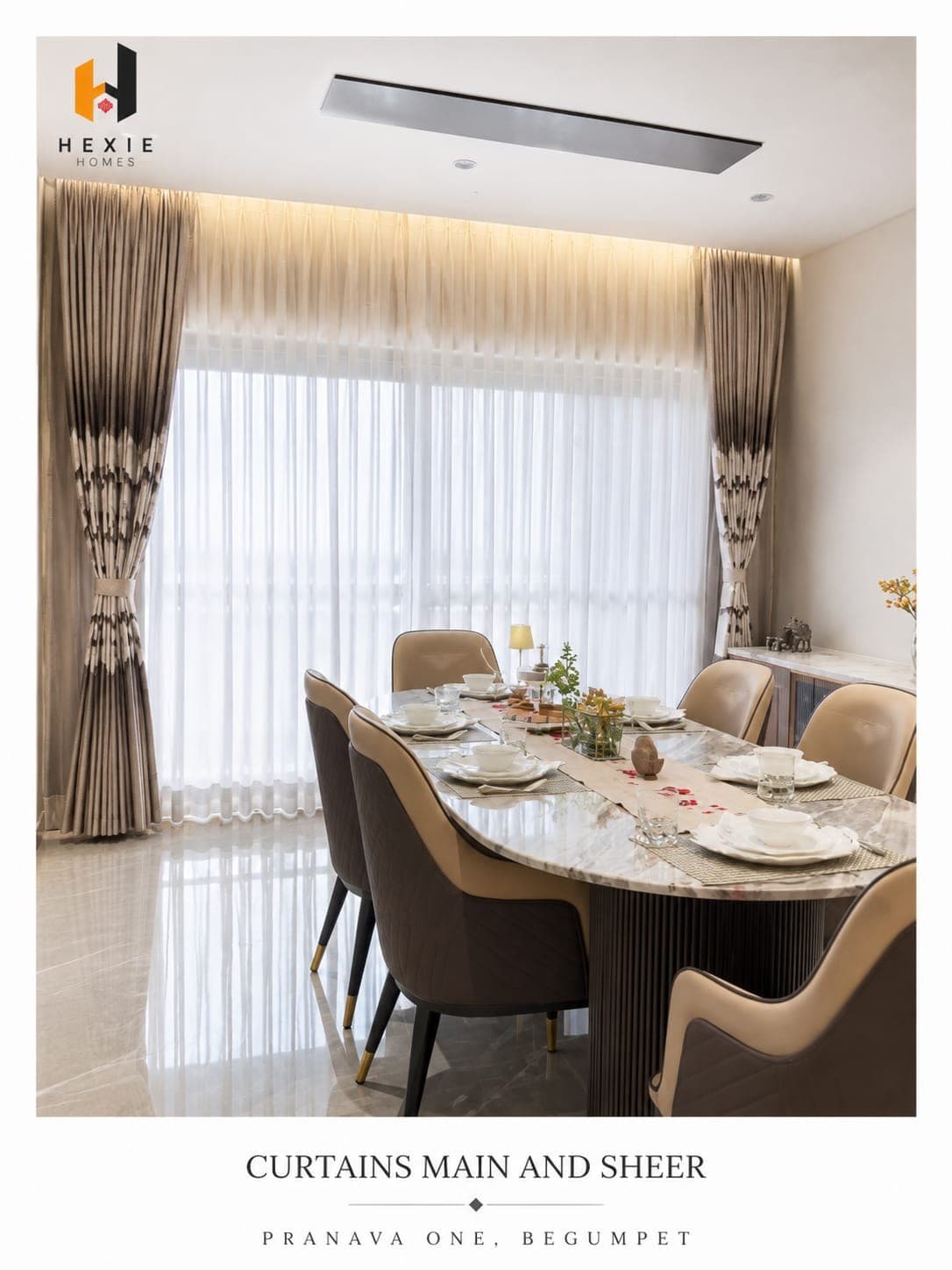 Curtains main and sheer — Pranava One, Begumpet, Hyderabad